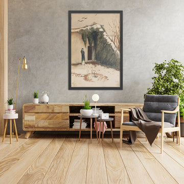 A framed image of Woman in the Courtyard by August Macke, 1903