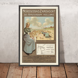 Affiche de voyage de Zandvoort : Nordseebad Zandvoort près d’Amsterdam – Hollande, 1895 
