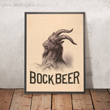 Vintage Bock Beer Poster by Louis Kraemer, 1880