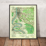 Old Map of Baton Rouge, Louisiana by USGS, 1939 – Mississippi River & East Baton Rouge Parish