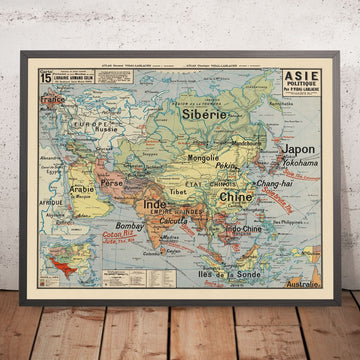 Ancienne carte politique murale de l&
