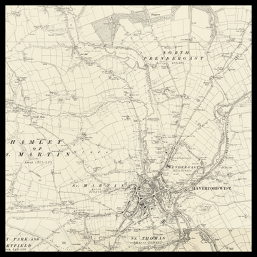 Eine alte Ordnance-Survey-Karte von Haverfordwest
