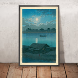 Lune sur la rivière Ara à Akabane par Hasui Kawase, 1935 