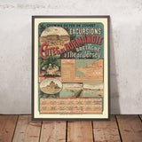 Reiseplakat für die Normandie: Excursions sur les Côtes de Normandie von Imp. Maulde et Renou, 1890 