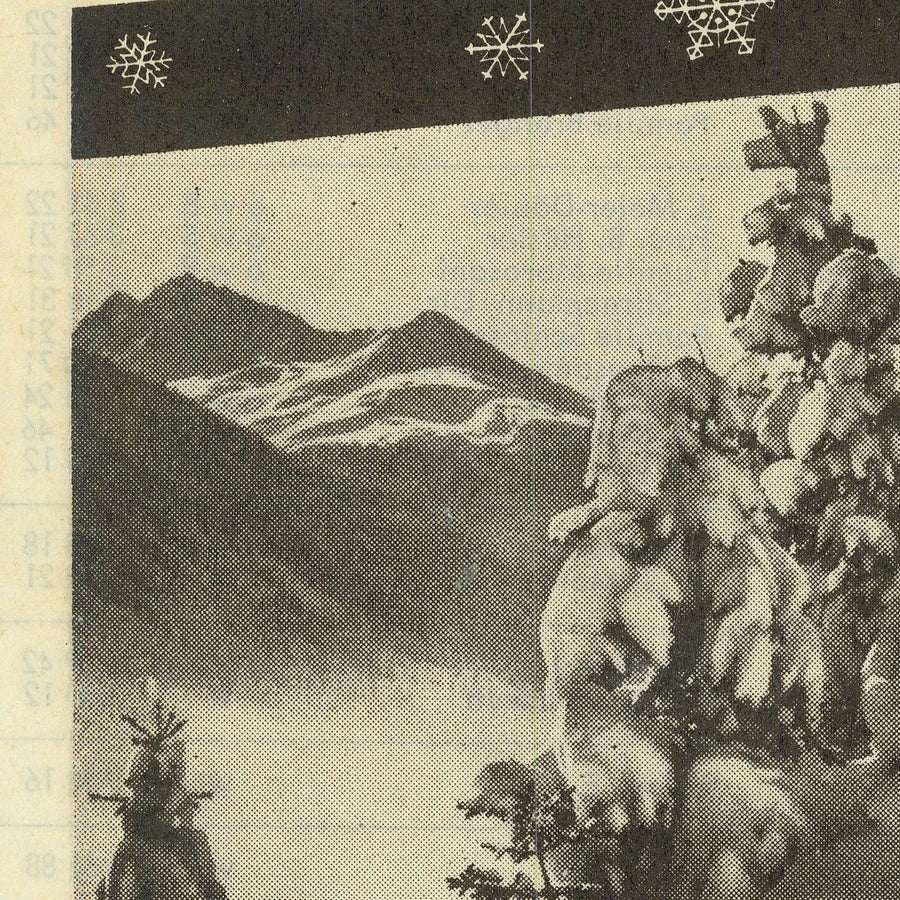 Mappa della vecchia stazione sciistica di Davos, 1959: Weissfluhjoch, Jakobshorn, Schatzalp, Klosters, Davos Platz 