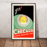 Póster de viaje de Chicago: El lugar más brillante del mundo – Go! de The Cuneo Press, Inc., 1933 