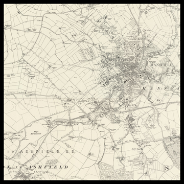 An old Ordnance Survey map of Mansfield