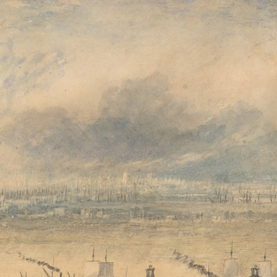 Vue de Londres depuis Greenwich par Turner, 1825 
