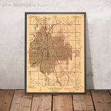 Old Map of Wichita, Kansas by USGS, 1943 – Arkansas River, College Hill & Eastborough