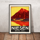 Affiche de voyage de l’Oberland bernois, Suisse : Niesen. Bahn 2367 m 