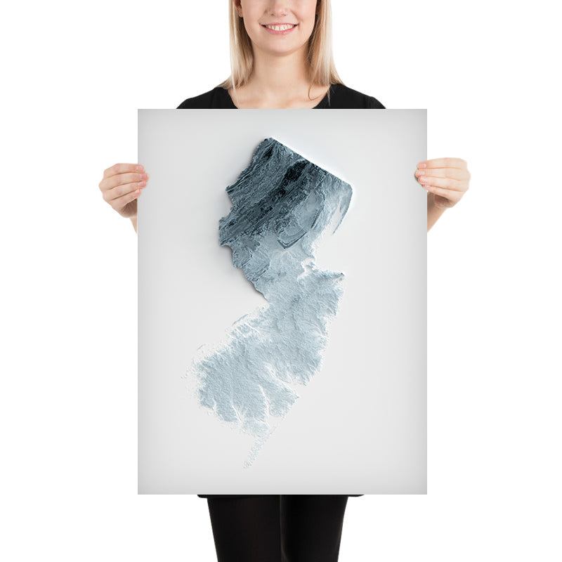 New Jersey Topographic 3D Relief Map