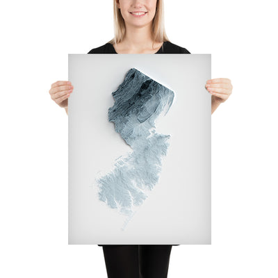 New Jersey Topographic 3D Relief Map