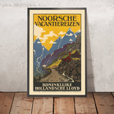 Affiche de voyage Norvège : Noorsche Vacantiereizen par Albert Hemelman, 1926 