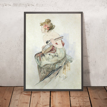 A framed image of Frontispiece to Le Pater by Alphonse Mucha, 1860