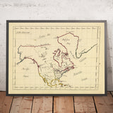 Old Manuscript Map of North America by Bowen, 1810: New York, Boston, Montreal, Great Lakes, Hudson Bay