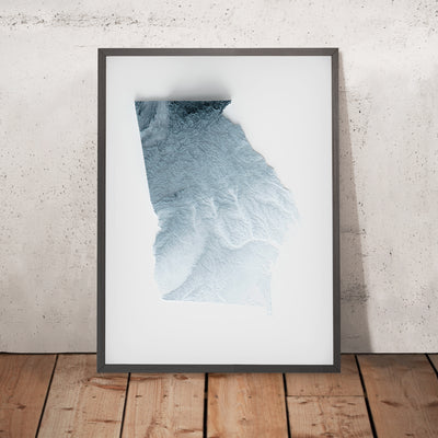 Mapa topográfico 3D de relieve de Georgia 