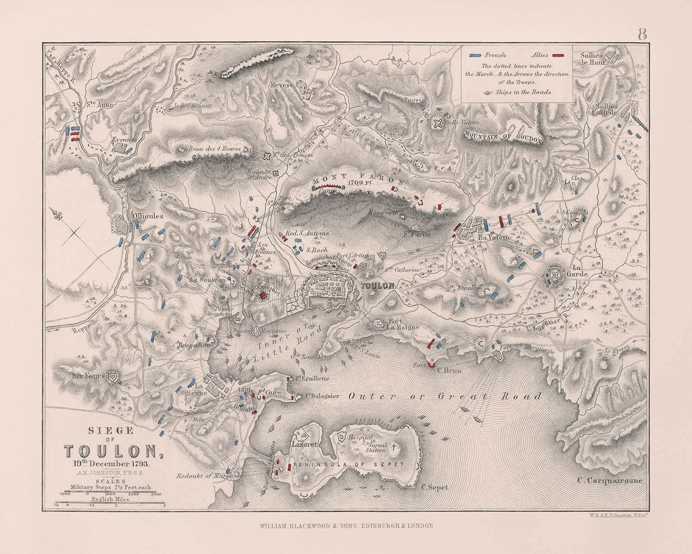 Belagerung von Toulon, 19. Dezember 1793 von AK Johnston, 1793