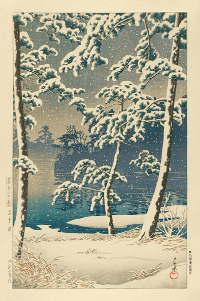 Senzoku Pond In The Snow by Hasui Kawase, 1935