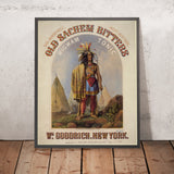 Old Sachem Bitters & Wigwam Tonic Vintage Poster, 1859