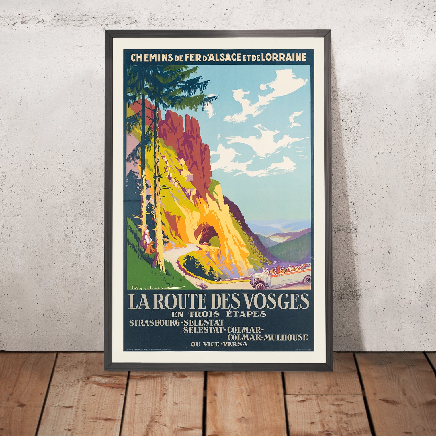 Vosges Travel Poster: La route des Vosges en trois étapes by Julien La ...