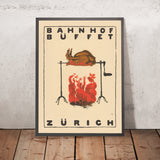 Zürich Reiseplakat: Bahnhofbuffet von Augusto Giacometti, 1921 