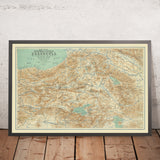 Antigua Mapa de Armenia por Piperjian, 1923: Ereván, Trípoli, Lago Sevan, Monte Ararat, Lago Van 