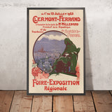 Cartel de viaje de Clermont-Ferrand: La Foire-Exposition regional de Maurice Busset, 1923 