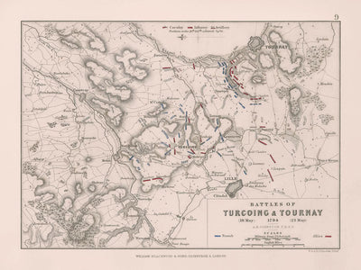 Batailles de Turcoing et de Tournay, 18 et 22 mai 1794 par AK Johnston, 1794