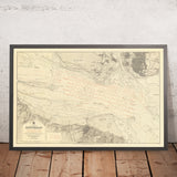 Ancienne carte nautique de Spithead par Malby & Sons, 1902 : Solent, Portsmouth et l'île de Wight 