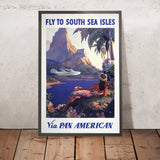 South Pacific Travel Poster: Fly to South Sea Isles by Paul George Lawler, 1938