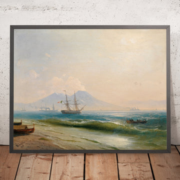 A framed image of View of Mount Vesuvius by Ivan Konstantinovich Aivazovsky, 1878