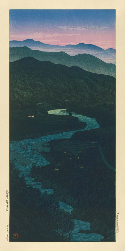 Birds Eye View of Ioridani Pass, Etchu by Hasui Kawase, 1935