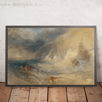 Une image encadrée du phare de Long Ship, Land’s End, par Turner, 1834