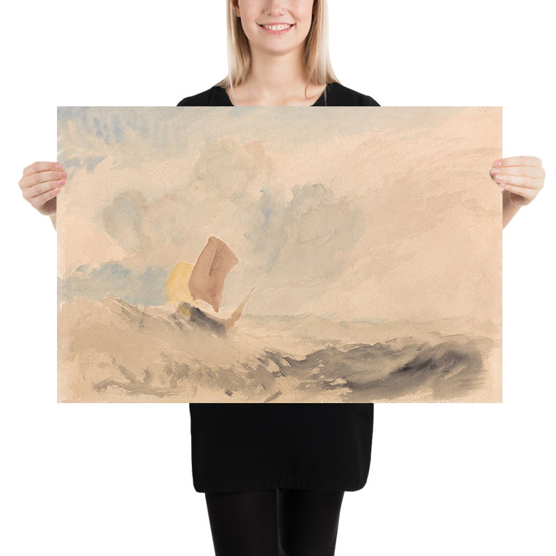 Un mare agitato con un peschereccio di Turner, 1820 