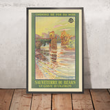 Póster de viaje de Sauveterre-de-Béarn: Gave d’Oloron de Chemins de fer du Midi, 1920 
