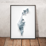 Mappa topografica in rilievo 3D di Israele 