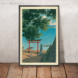 Templo Chuzenji y playa en Utagahama de Hasui Kawase, 1935 