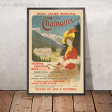 Affiche de voyage de Chamonix : Grand Casino Municipal par René Péan, 1905 