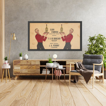 A framed image of Elixir d’Anvers Vintage Liqueur Poster, 1910