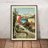 Zermatt Travel Poster: Mont Cervin and Mont Rose by Frédéric Hugo d'Alesi, 1895