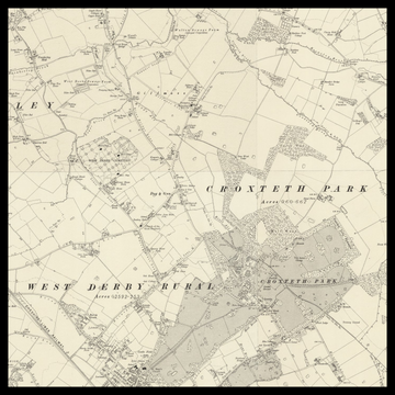 An old Ordnance Survey map of Huyton with Roby