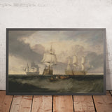Der Sieg, der aus der Schlacht von Trafalgar zurückkehrt, in drei Positionen von Turner, 1806 