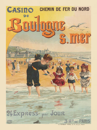 Boulogne-sur-Mer Travel Poster: Chemin de Fer du Nord – Casino by Henri Boulanger Gray, 1900