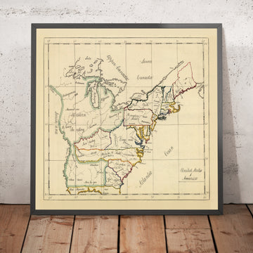 Old Manuscript Map of United States by Bowen, 1810: Boston, NYC, Phila., DC, Chesapeake Bay