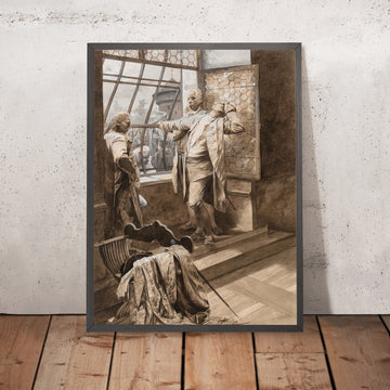 A framed image of The Execution of Katte by Alphonse Mucha, 1860