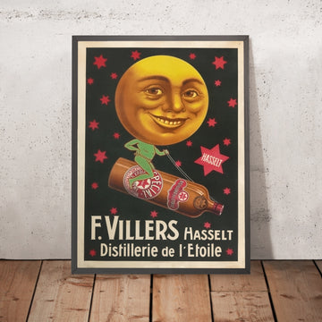 A framed image of F. Villers Distillerie de l’Etoile Vintage Advertising Poster, 1912