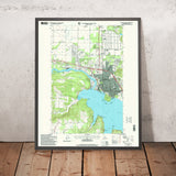Map of Coeur d'Alene, Idaho by USGS, 1996 – Coeur d'Alene Lake, Hayden & Spokane River