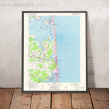 Old Map of Bethany Beach, Delaware by USGS, 1954 – Indian River Bay & South Bethany