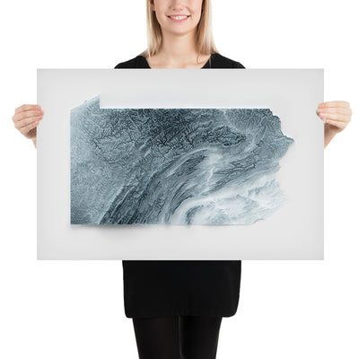 Pennsylvania Topographic 3D Relief Map