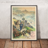 Póster de viaje de los Alpes franceses: P. L. M. Pelvoux de Henri Ganier, 1895 